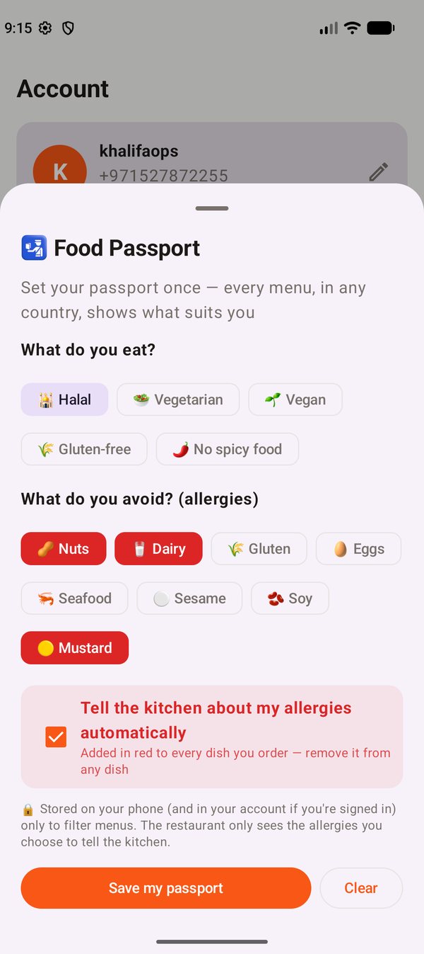 🛂 Food Passport